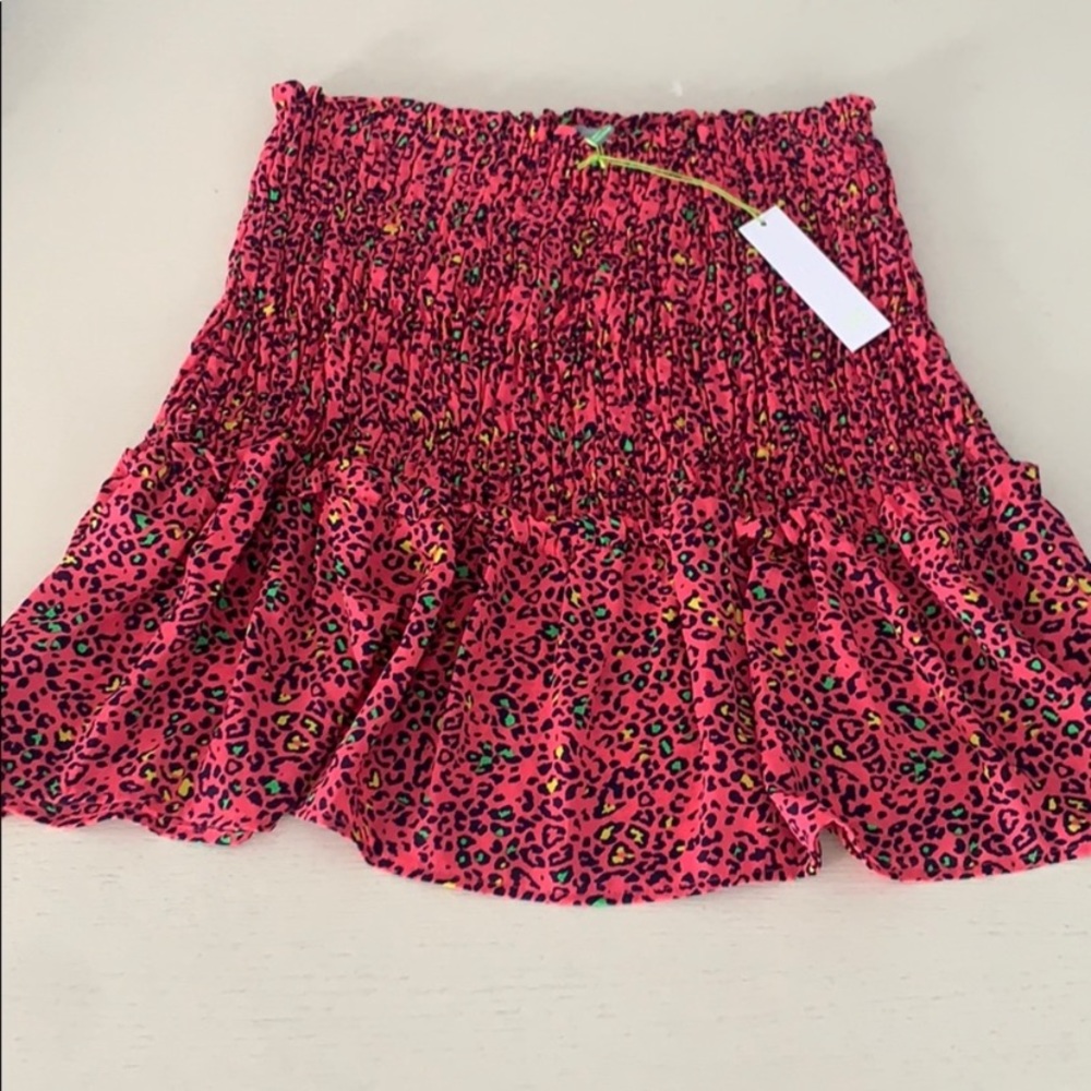 NWOT Smocked Leopard Print Skirt